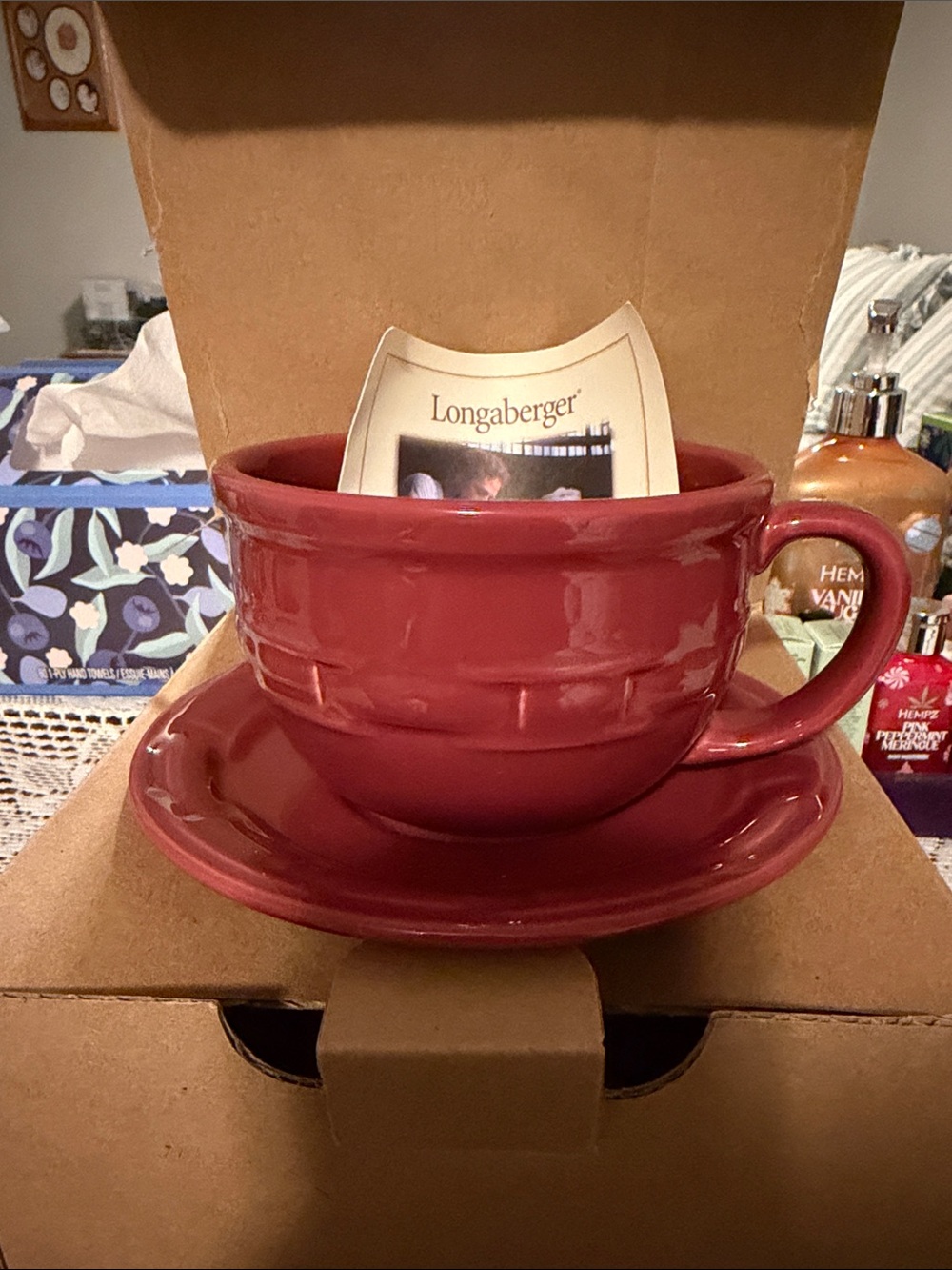 Longaberger Paprika Cappuccino Mug with Saucer